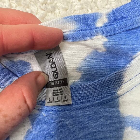 Americana Scream Red White Blue Bleached Tee Large - Picture 3 of 7